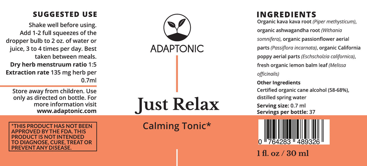Just Relax 1 oz label