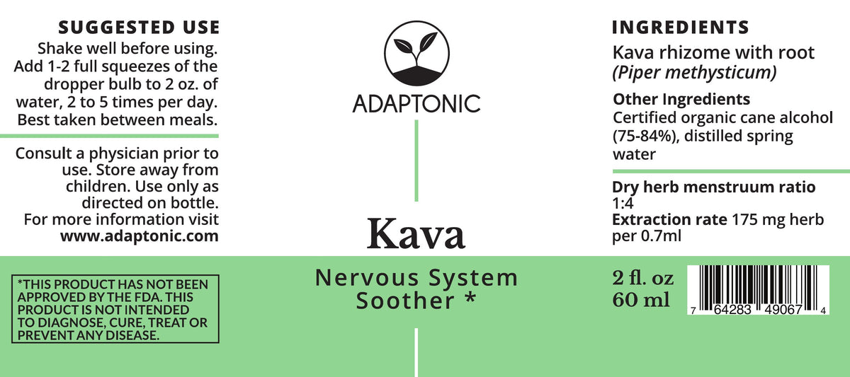 Kava 2 oz label