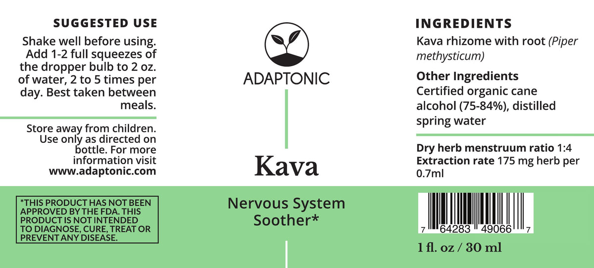 Kava 1 oz label