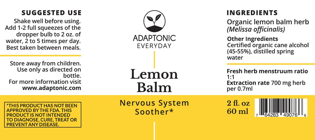 Lemon Balm 2 oz label