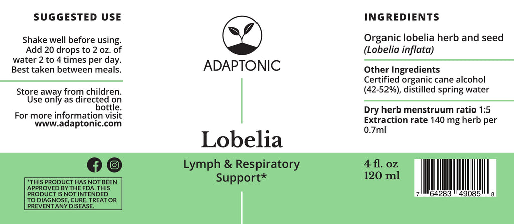 Lobelia 4 oz label
