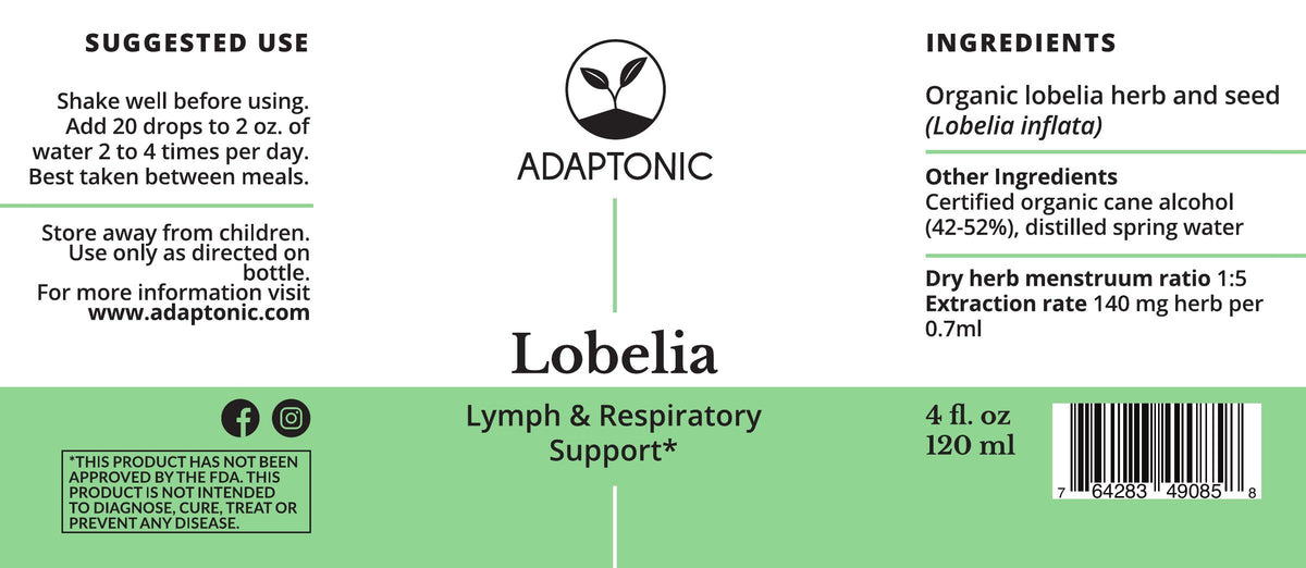 Lobelia 4 oz label