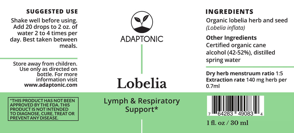 Lobelia 1 oz label