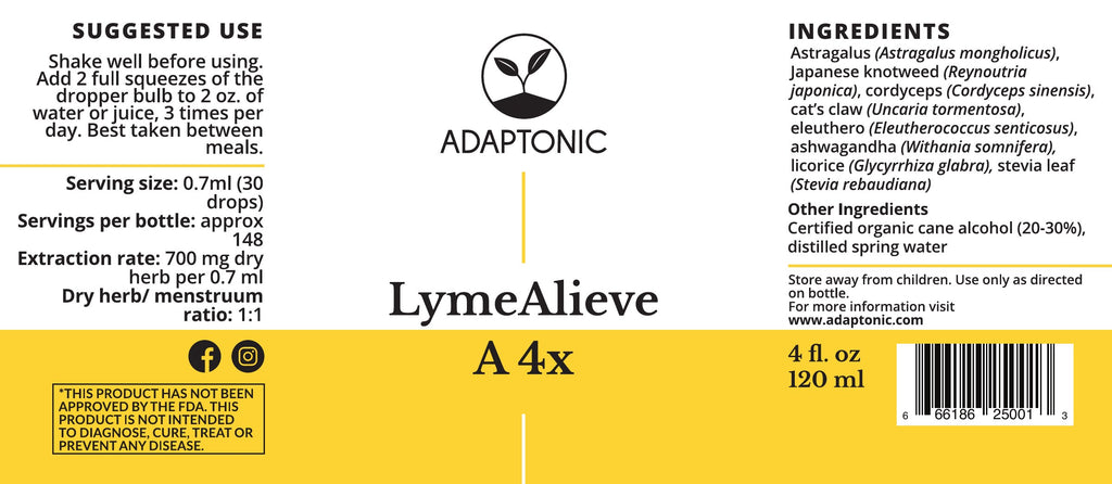 LymeAlieve A 4x 4 oz label