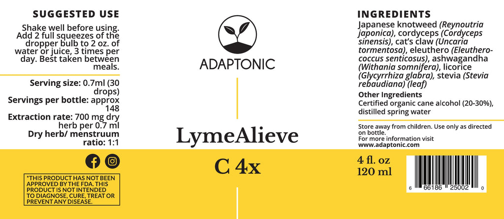 LymeAlieve C 4X 4 oz label
