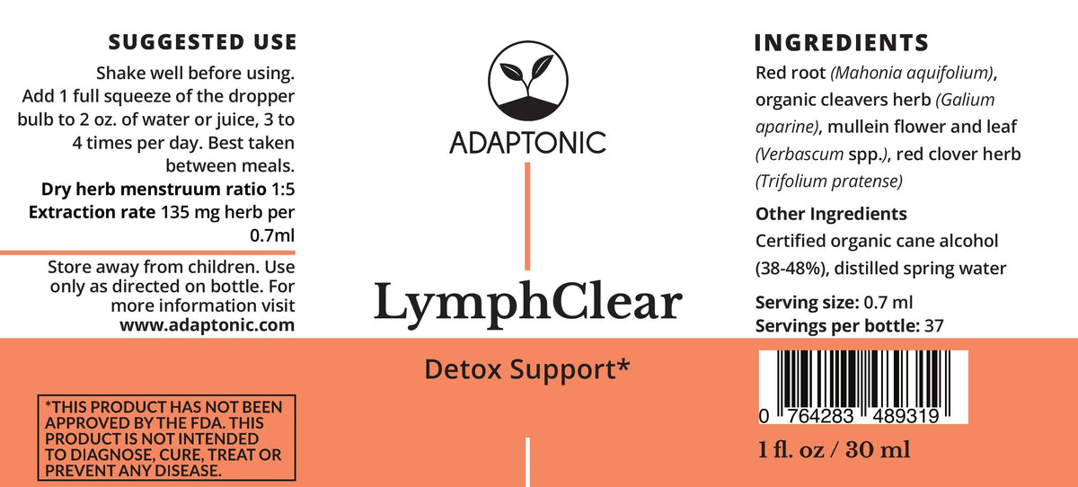 LymphClear 1 oz label