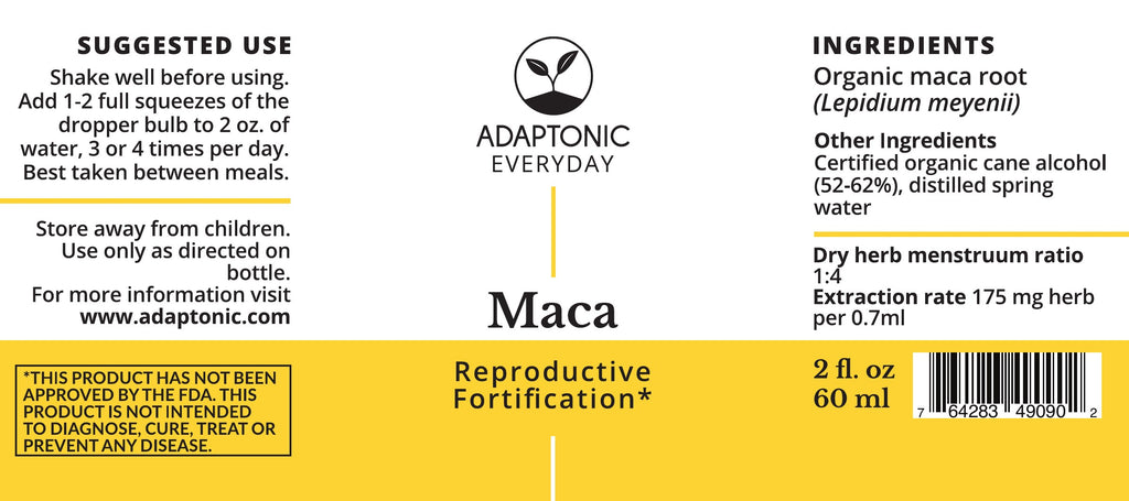 Maca 2 oz label