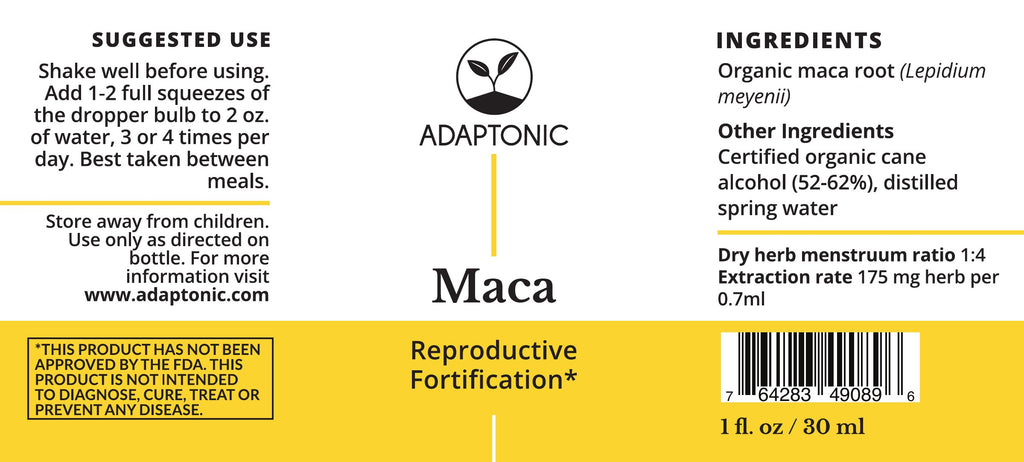 Maca 1 oz label