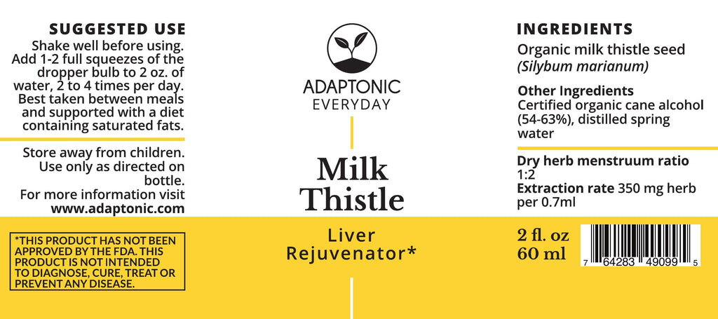 Milk Thistle 2 oz label