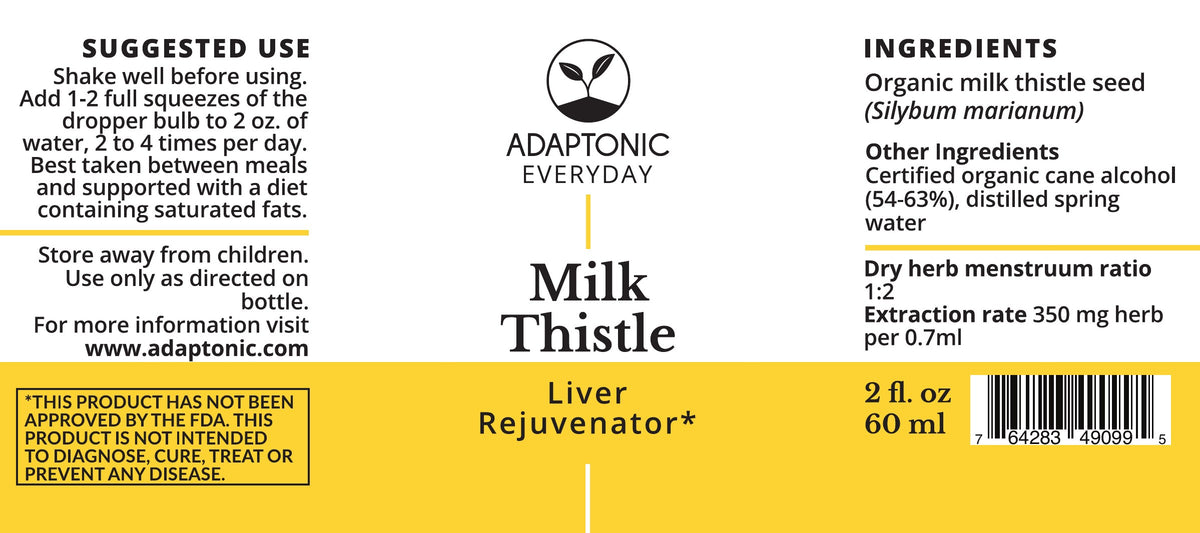 Milk Thistle 2 oz label