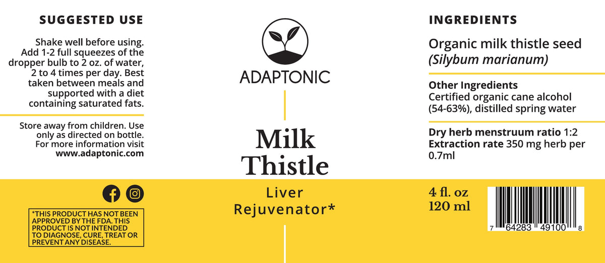 Milk Thistle 4 oz label