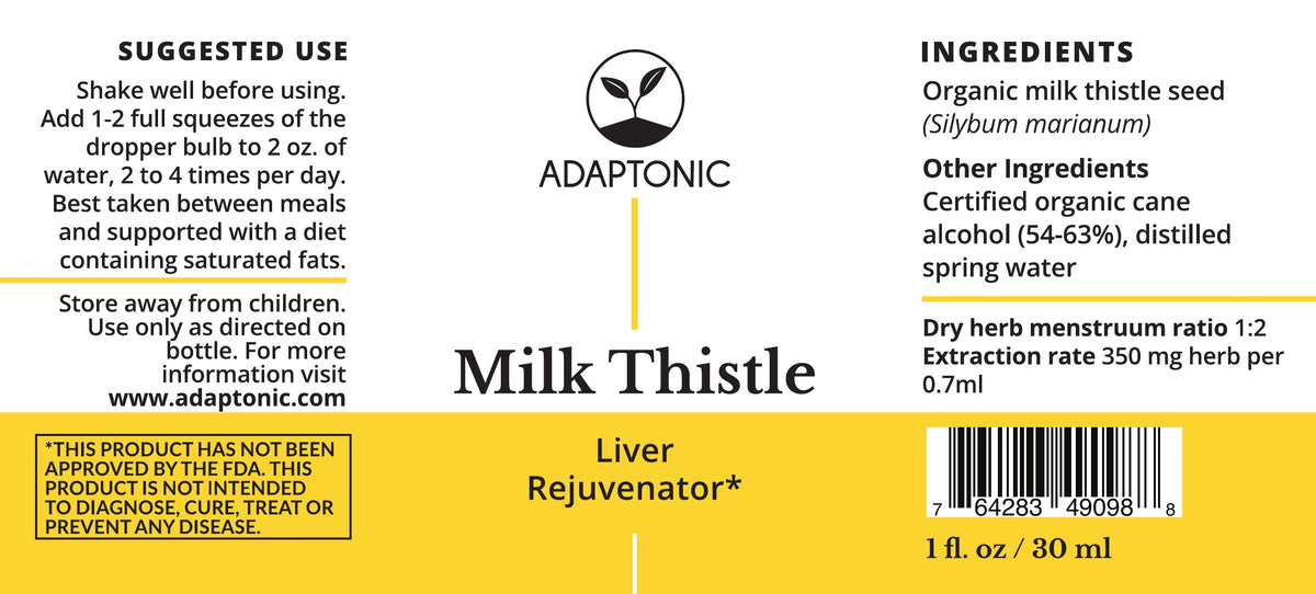 Milk Thistle 1 oz label