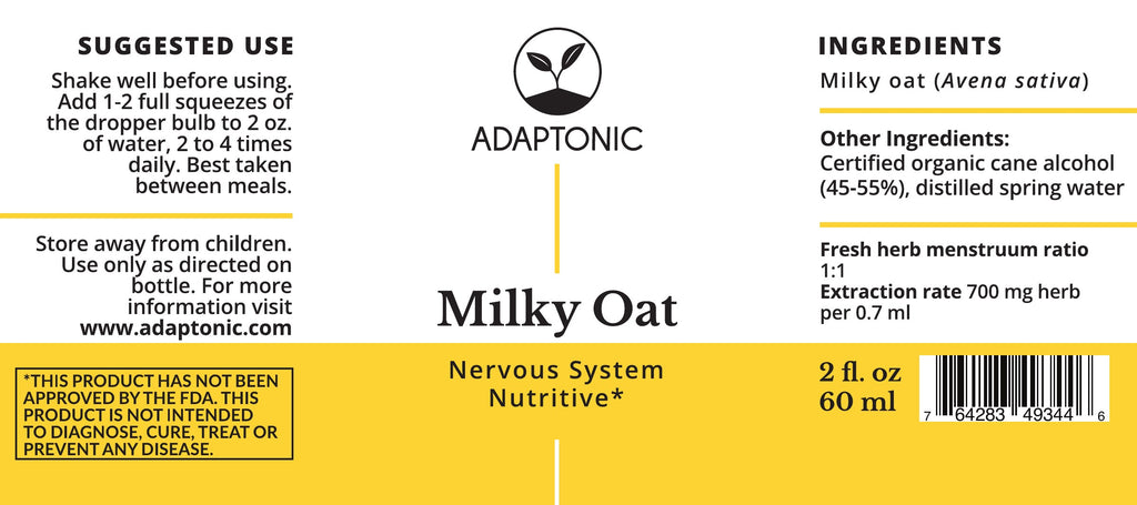 Milky Oat 2 oz label
