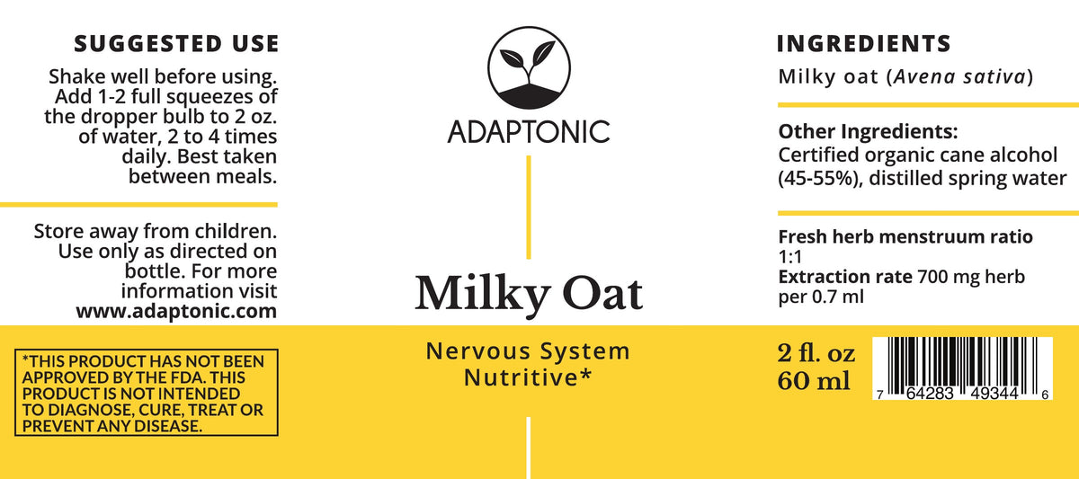 Milky Oat 2 oz label