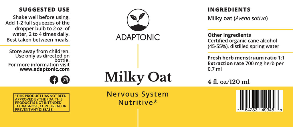 Milky Oat 4 oz label