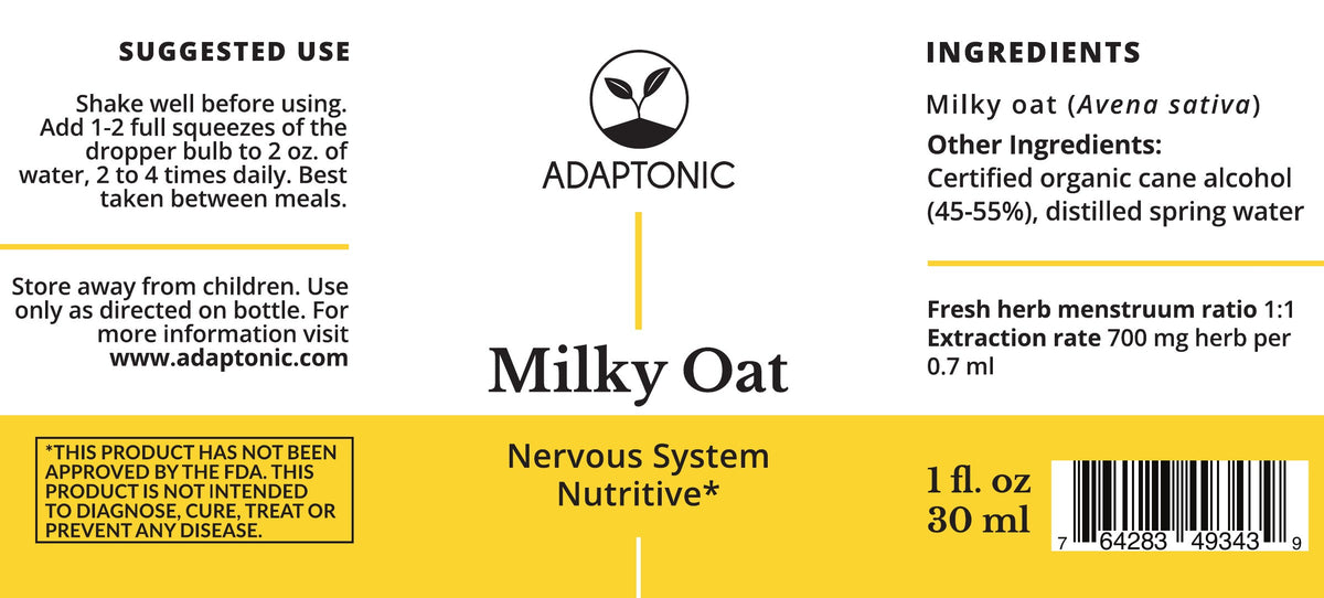 Milky Oat 1 oz label