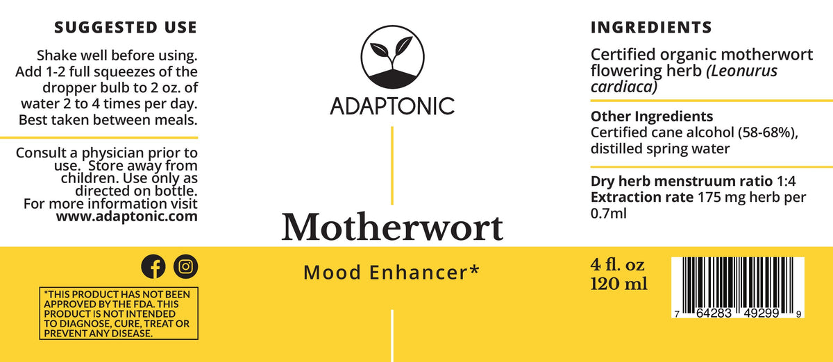 Motherwort 4 oz label