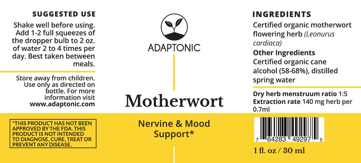 Motherwort 1 oz label