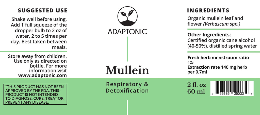 Mullein 2 oz label