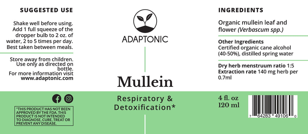 Mullein 4 oz label
