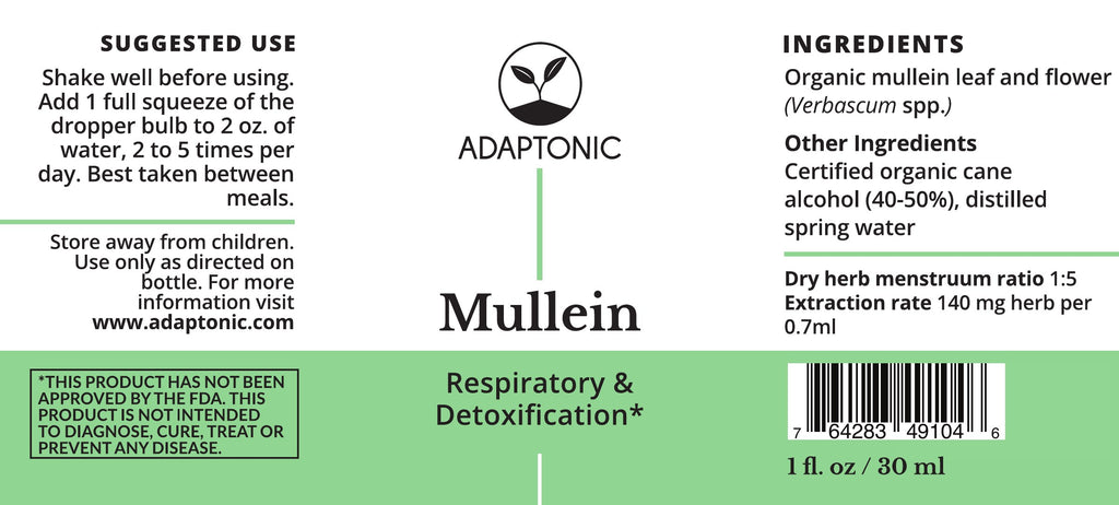 Mullein 1 oz label