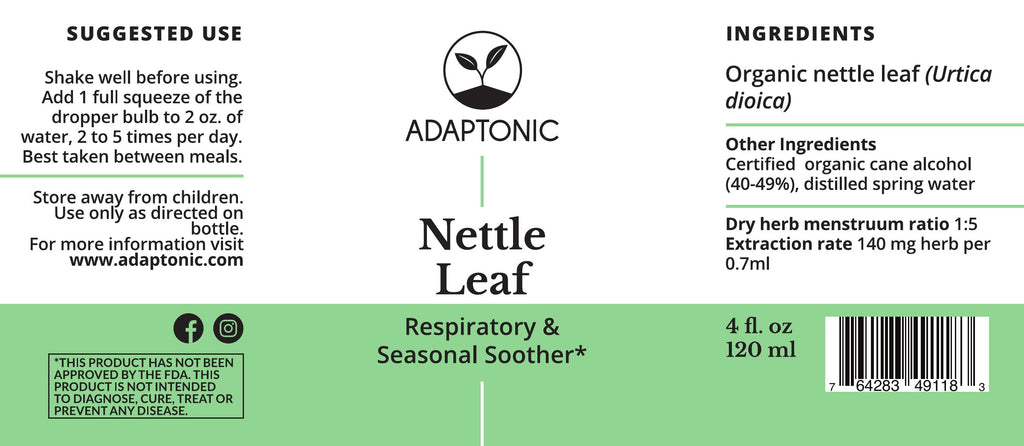 Nettle Leaf 4 oz label