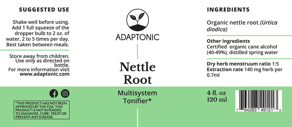 Nettle Root 4 oz label