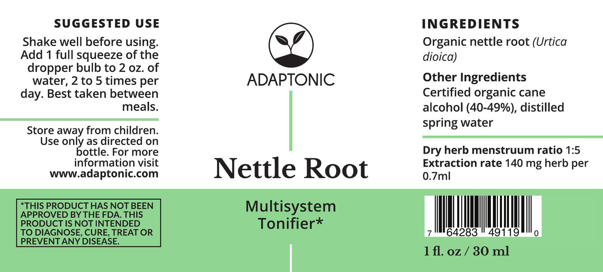 Nettle Root 1 oz label