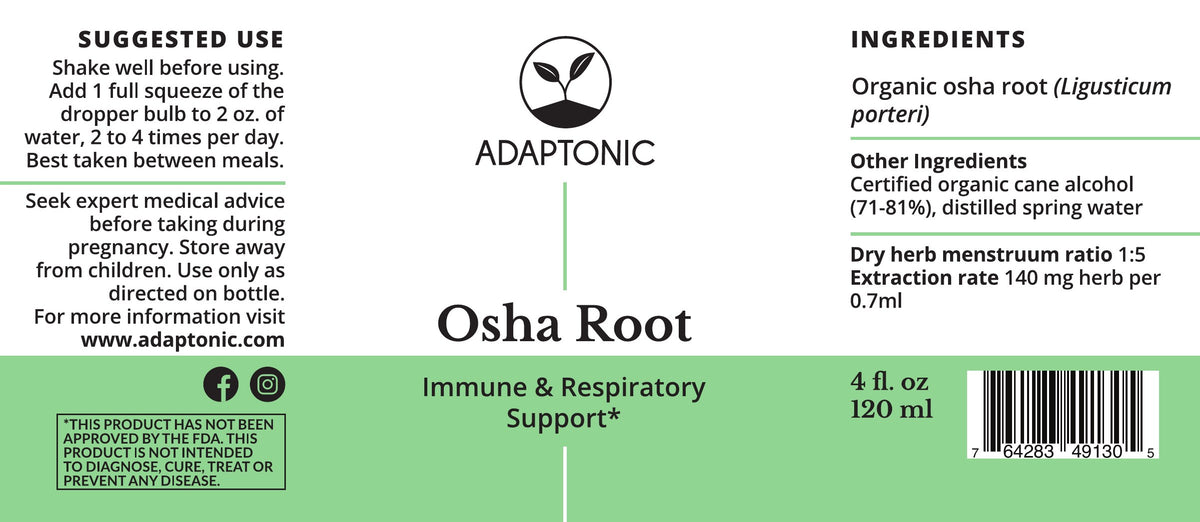 Osha Root 4 oz label