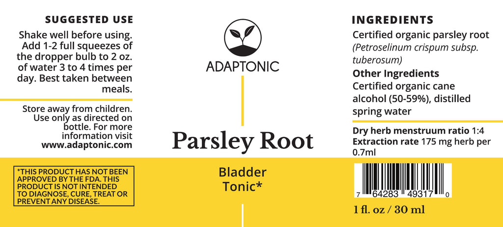 Parsley Root 1 oz label