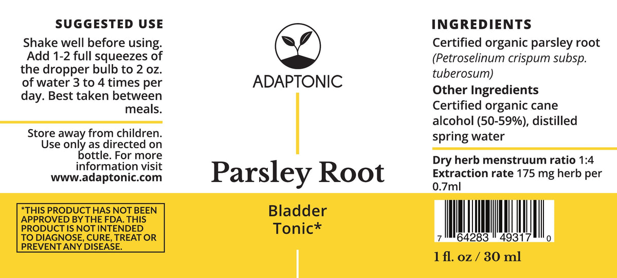 Parsley Root 1 oz label