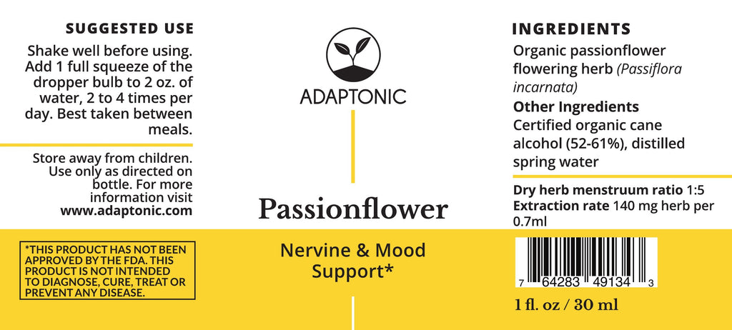 Passionflower 1 oz label