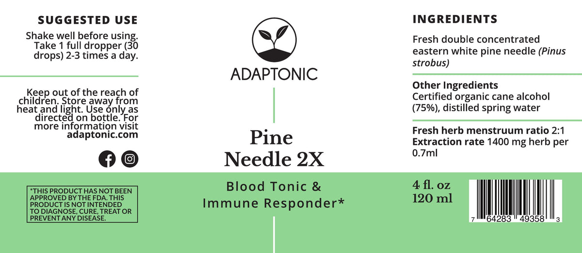 Pine Needle 2X 4 oz label