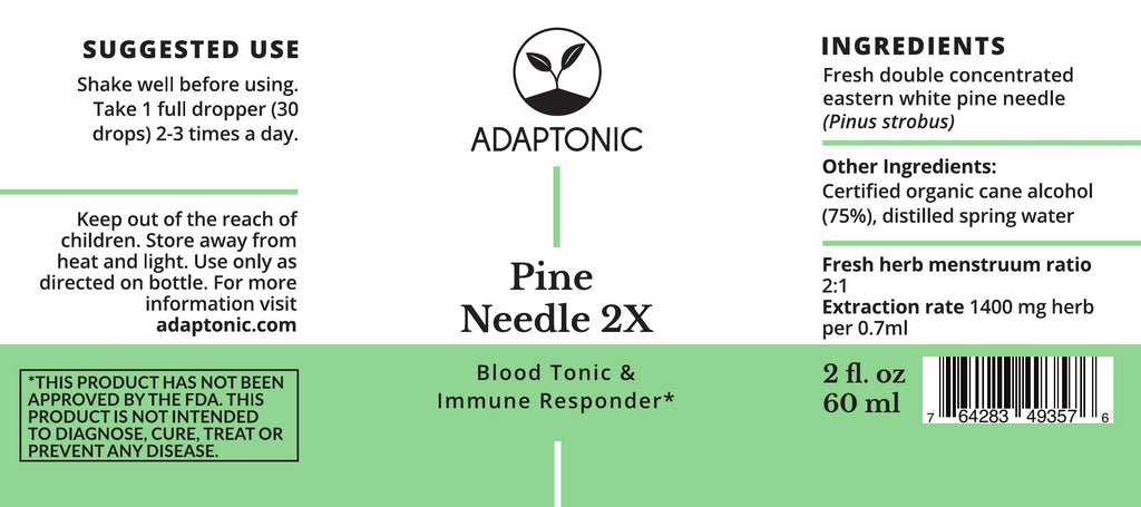 Pine Needle 2X 2 oz label