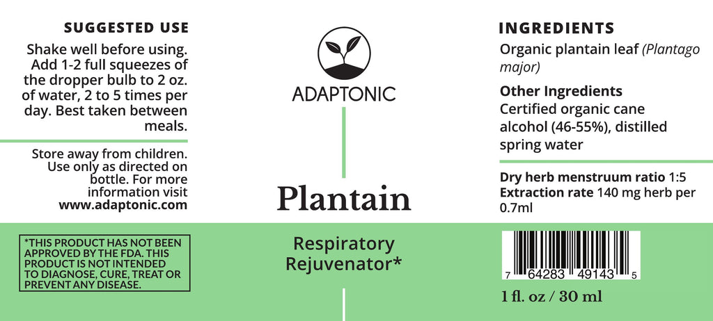 Plantain 1 oz label