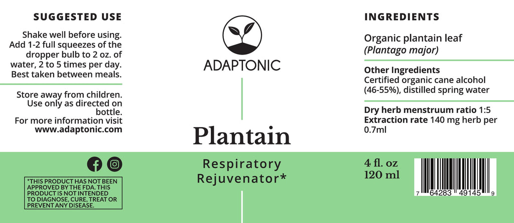 Plantain 4 oz label