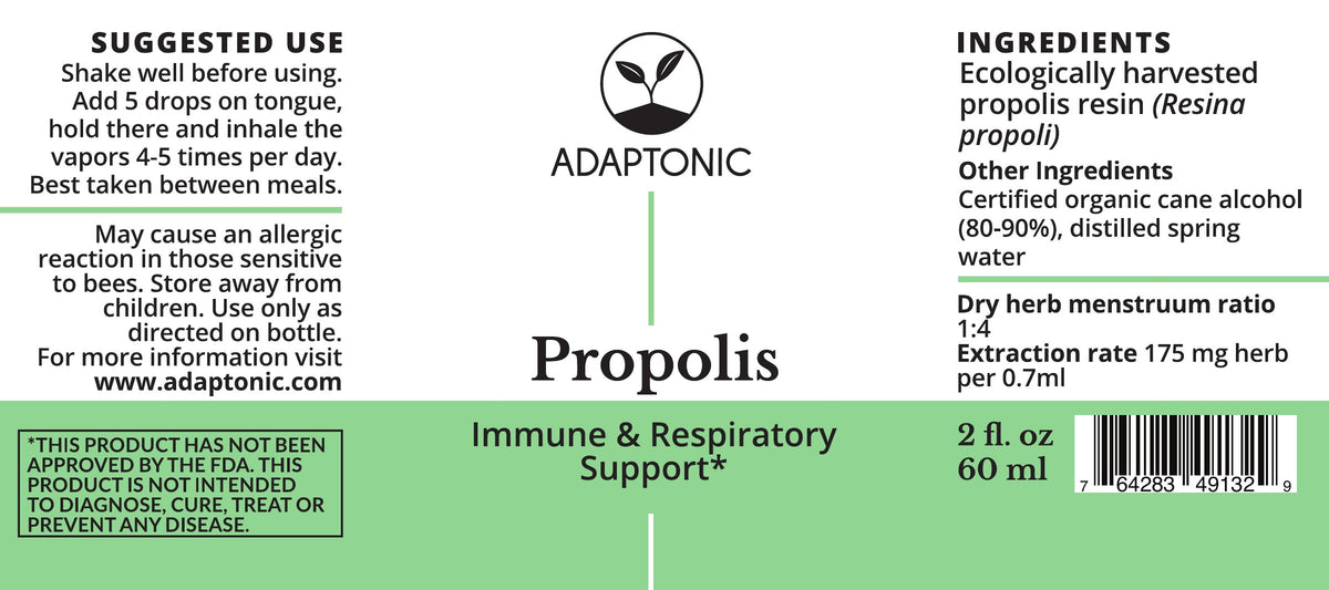 Propolis 2 oz label