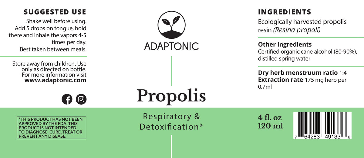 Propolis 4 oz label