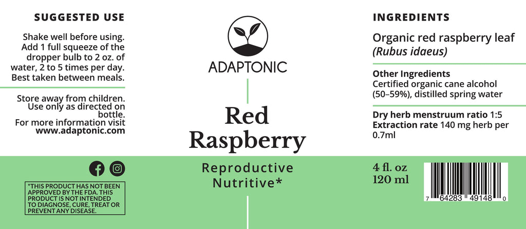 Red Raspberry Leaf 4 oz label