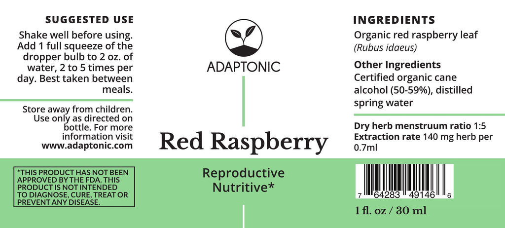 Red Raspberry Leaf 1 oz label