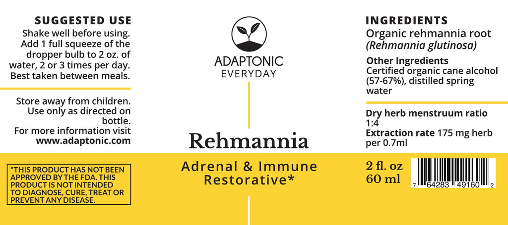 Rehmannia 2 oz label