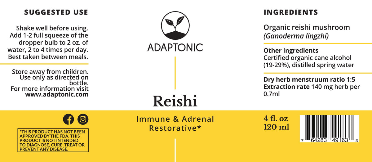 Reishi 4 oz label
