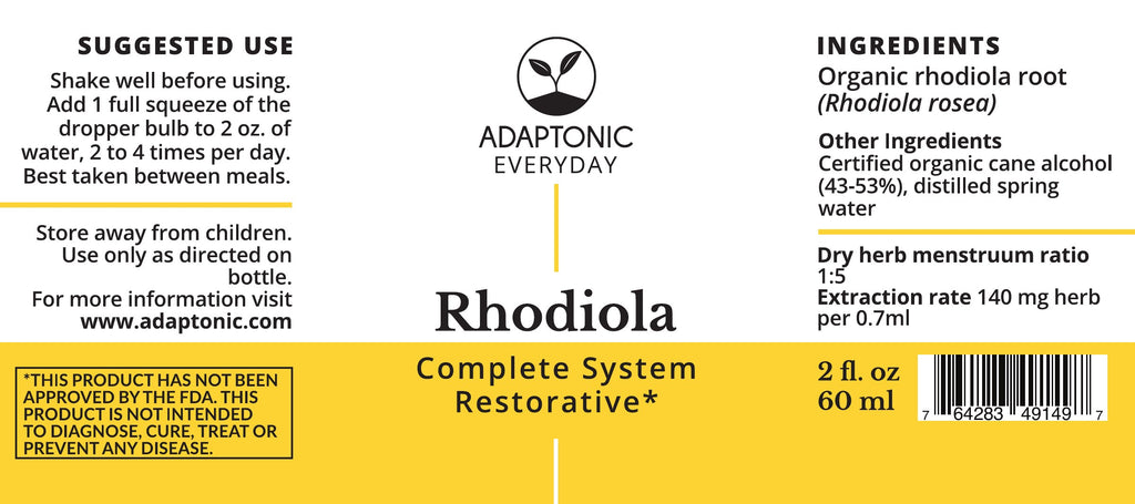 Rhodiola 2 oz label