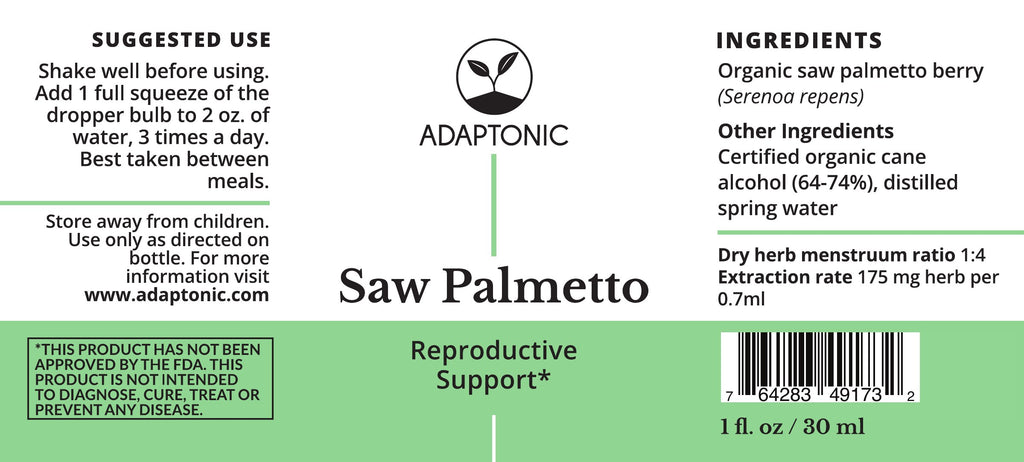 Saw Palmetto 1 oz label