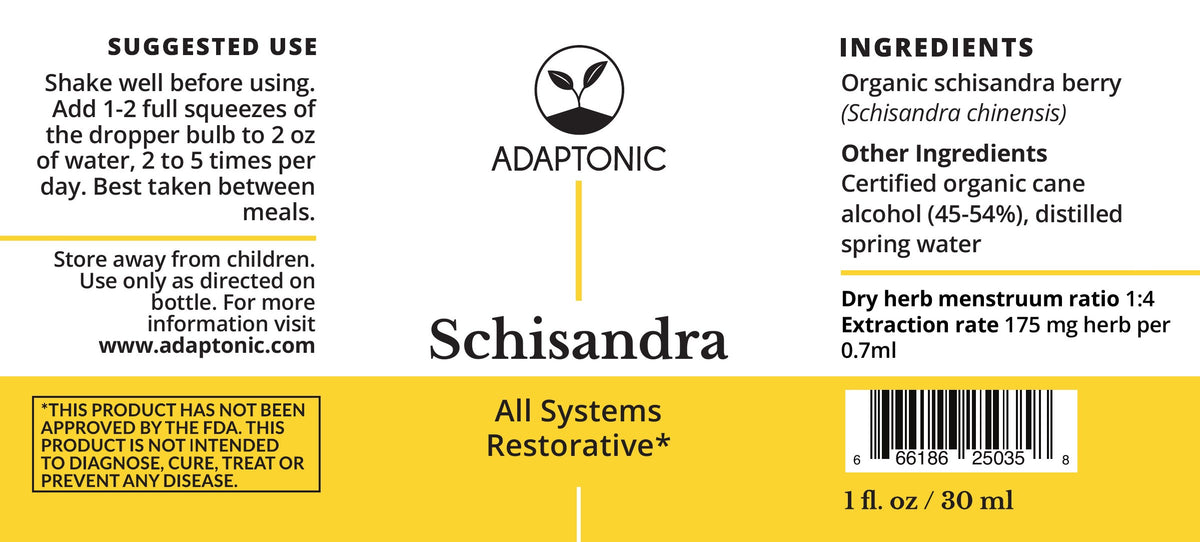 Schisandra 1 oz label