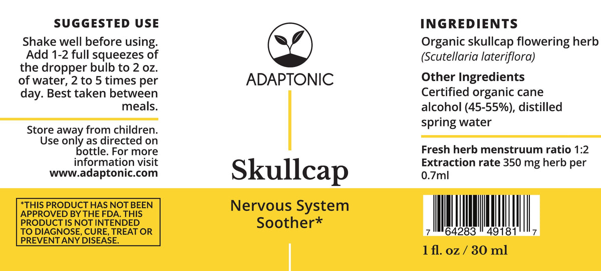 Skullcap 1 oz label
