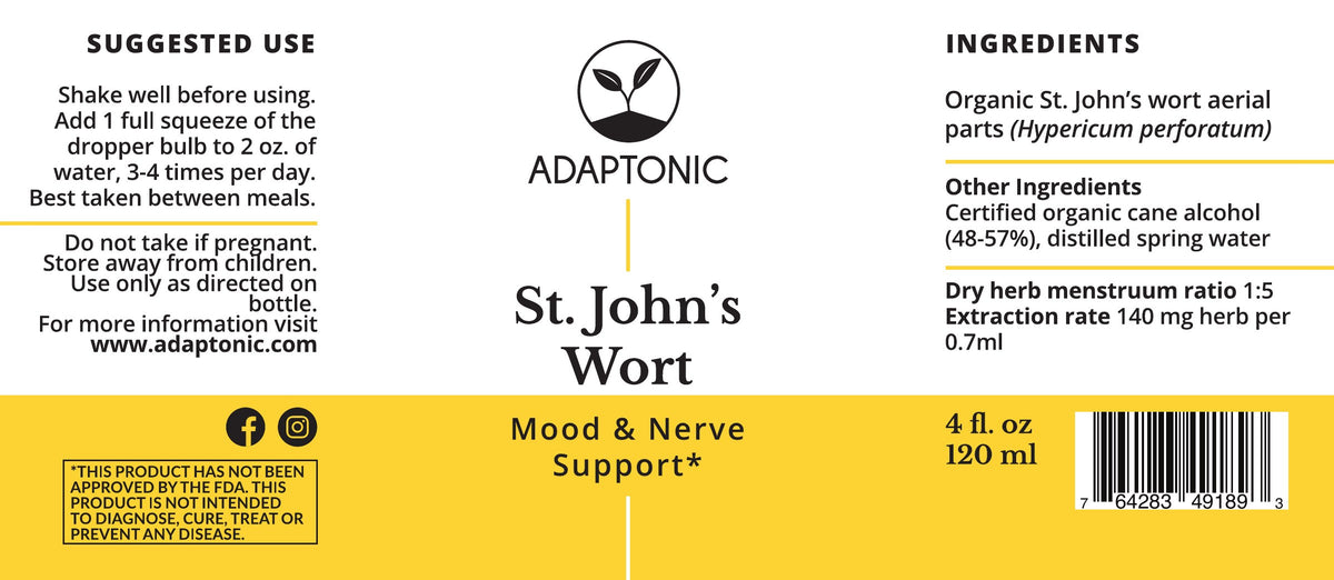 St. John's Wort 4 oz label