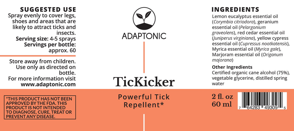 TicKicker 2 oz label