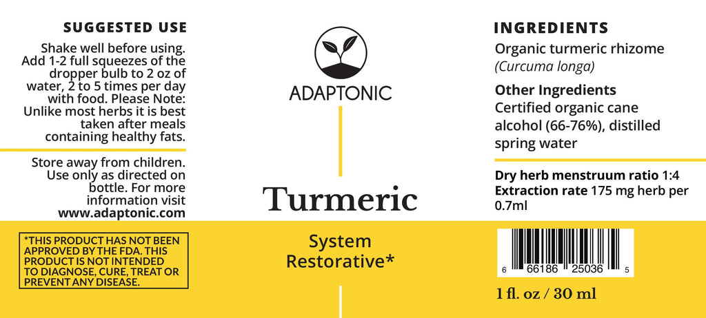 Turmeric 1 oz label