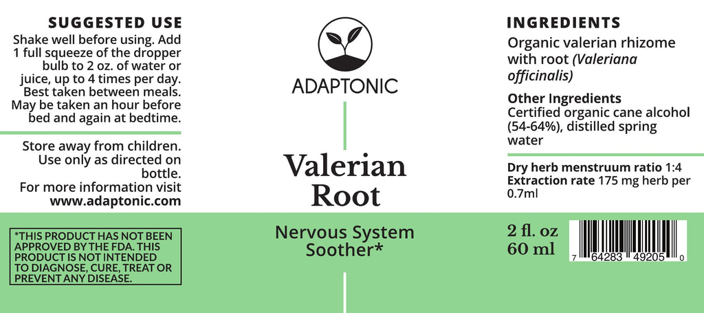 Valerian 2 oz label